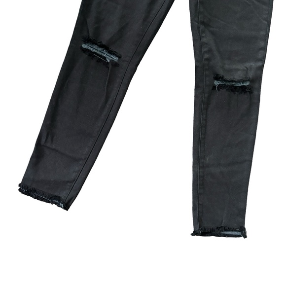 BLANQI DENIM NWT Maternity Belly Support Black Skinny Jeans Ripped Details - Picture 3 of 15